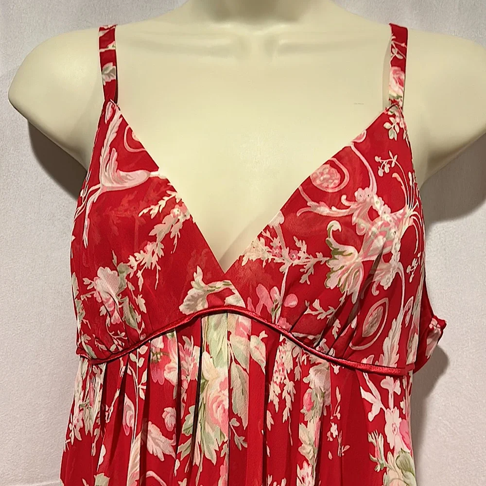 Oscar de la Renta Beautiful Dark Pink Floral Strappy Dress **Size M** 🌺🌺 - Picture 3 of 5